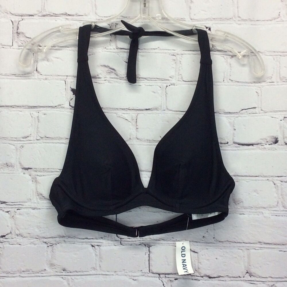 Old Navy Bikini Top Women's Size XS Black Underwire Padded Beach Cruise Vacation